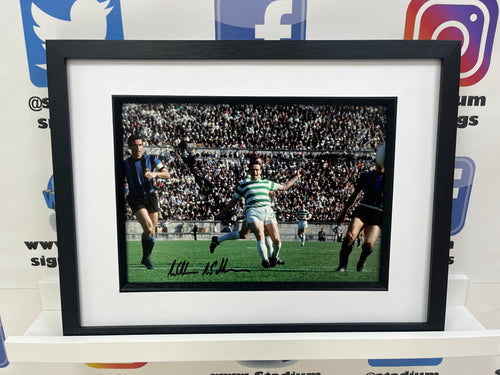Willie Wallace signed and framed 12x8” Celtic photo