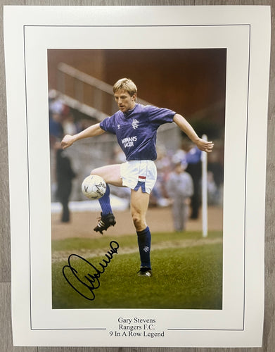 Gary Stevens signed 16x12” Rangers photo