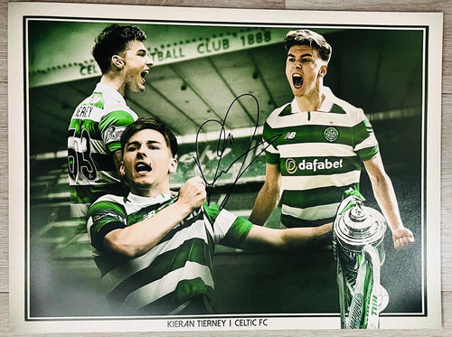 Kieran Tierney signed 16x12” Celtic montage