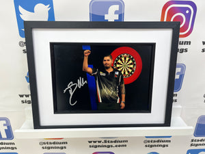 Jelle Klaasen signed and framed 12x8” darts photo