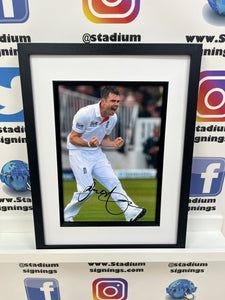 James Anderson signed and framed 12x8” England cricket photo