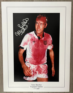 Terry Butcher signed 16x12” England photo