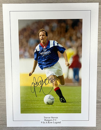 Trevor Steven signed 16x12” Rangers photo