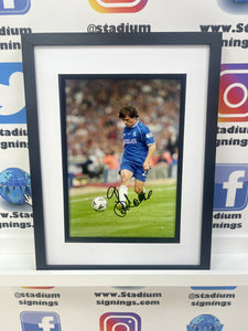 Gianfranco Zola signed and framed 12x8” Chelsea photo