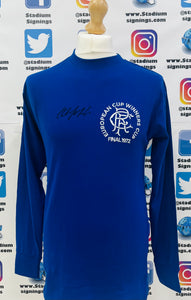 Willie Johnston signed 1972 Cup Winners Cup Final Rangers Shirt