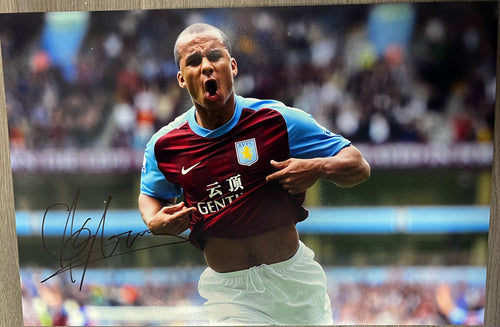 Gabby Agbonlahor signed 18x12” Aston Villa photo
