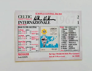 Willie Wallace signed 8x6” European Cup Final plaque