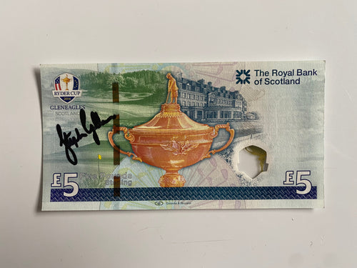 Stephen Gallacher signed Ryder Cup £5 note