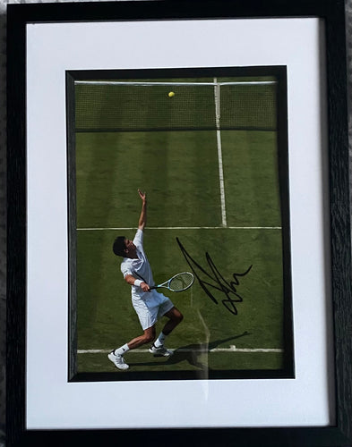 Tim Henman signed and framed 12x8” photo