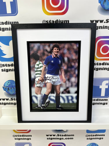 Derek Johnstone signed and framed 12x8” Rangers photo