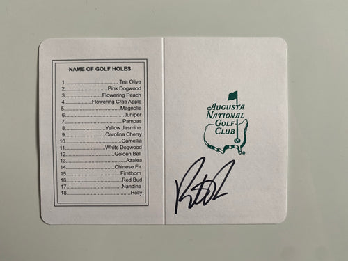 Patrick Reed signed Masters scorecard