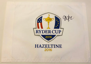 JB Holmes signed 2016 Hazeltine Ryder Cup Flag