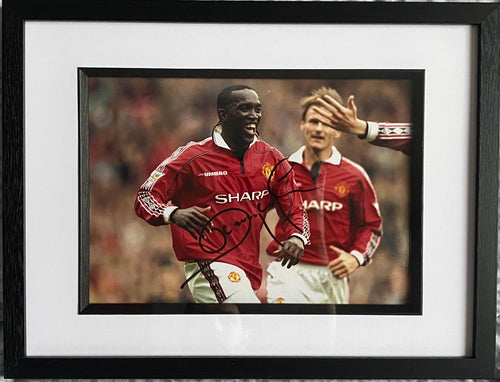 Dwight Yorke signed and framed 12x8” photo