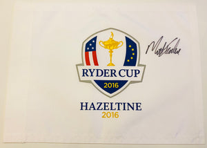 Matt Kuchar signed 2016 Hazeltine Ryder Cup Flag