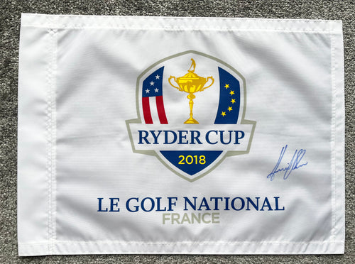 Henrik Stenson signed 2018 Ryder Cup flag