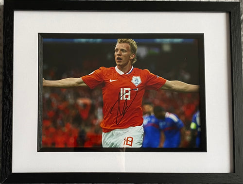 Dirk Kuyt signed and framed 12x8” Holland photo