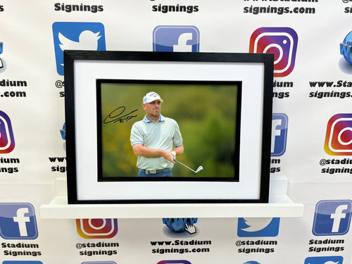 Thomas Bjorn signed and framed 12x8” photo