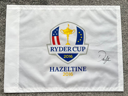 Dustin Johnson signed 2016 Ryder Cup flag