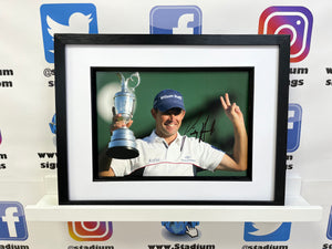 Padraig Harrington signed and framed 12x8” Open Championship photo