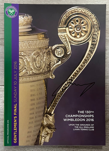 Andy Murray signed 2016 Wimbledon Final Programme