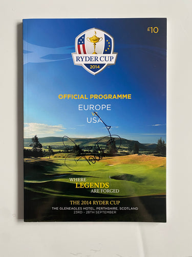 Ian Poulter signed 2014 Ryder Cup programme