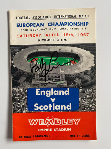 Bobby Lennox signed Scotland v England 1967 programme