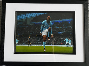 Joleon Lescott signed and framed 12x8” Man City photo