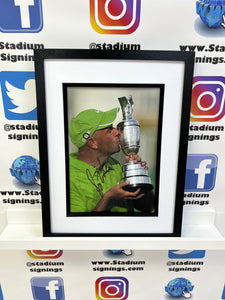Stewart Cink signed and framed 12x8” Open Championship photo