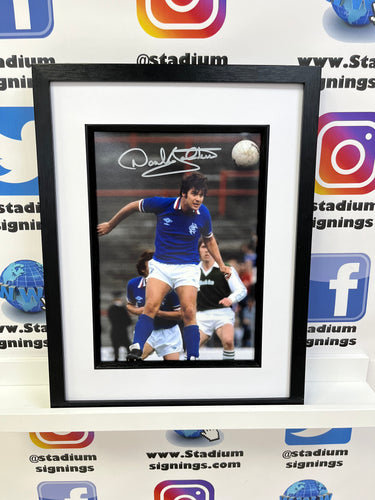 Derek Johnstone signed and framed 12x8” Rangers photo