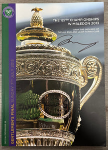 Andy Murray signed 2013 Wimbledon Final programme