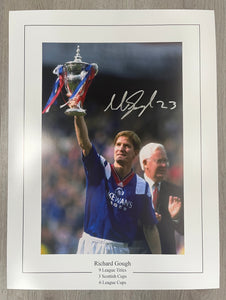 Richard Gough signed 16x12” Rangers photo
