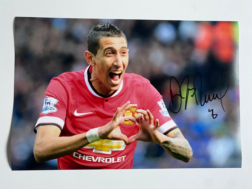Angel Di Maria signed 18x12” Manchester United photo