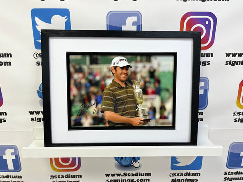 Louis Oosthuizen signed and framed 12x8” Open Championship photo