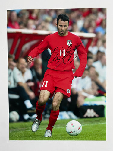 Ryan Giggs signed 16x12” Wales photo
