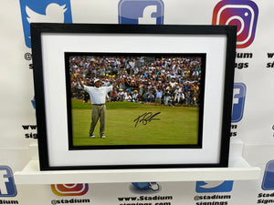 Tom Lehman signed and framed 12x8” Open Championship photo