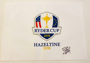 Ryan Moore signed 2016 Hazeltine Ryder Cup Flag