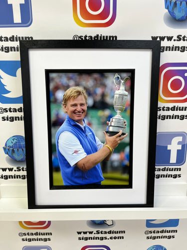 Ernie Els signed and framed 12x8” Open Championship photo