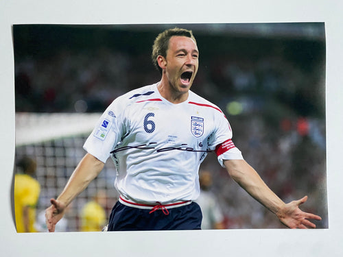 John Terry signed 18x12” England photo