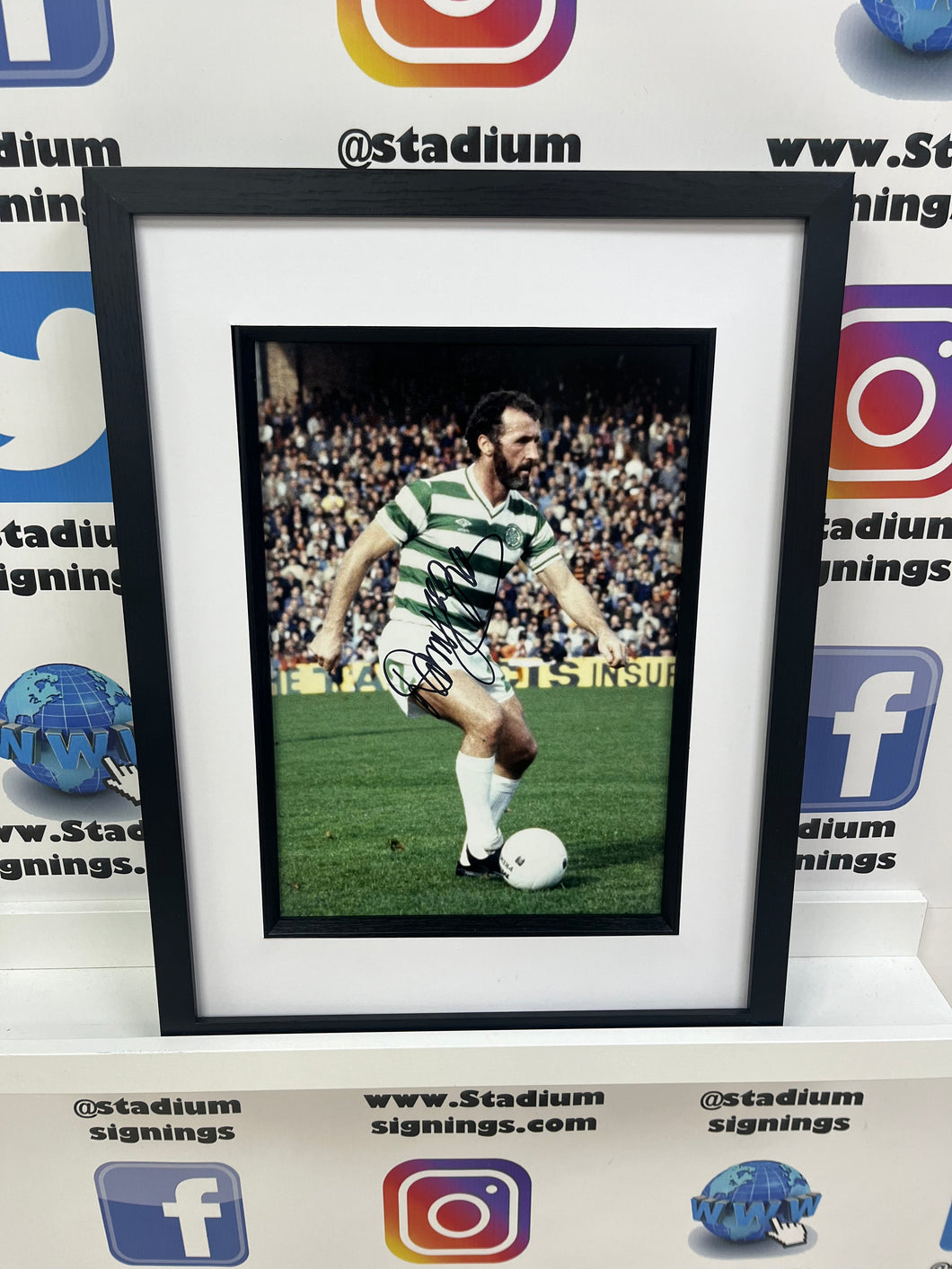 Danny McGrain signed and framed 12x8” Celtic photo