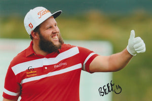 Andrew “Beef” Johnson signed 12x8” golf photo