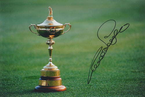 Bernhard Langer signed 12x8” Ryder Cup golf photo