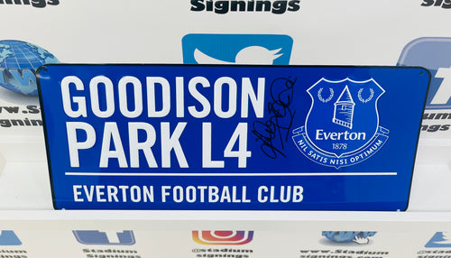 Trevor Steven signed Everton Street Sign