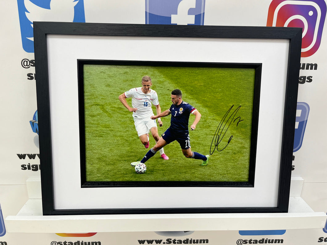 John McGinn signed and framed 12x8” Scotland Photo