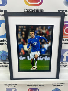 Tom Lawrence signed and framed 12x8” Rangers photo