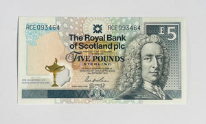 Paul McGinley signed limited edition 2014 Gleneagles Ryder Cup £5 note