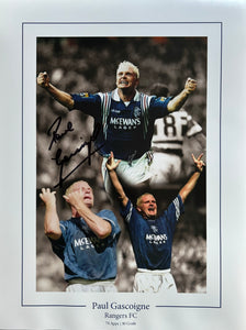 Paul Gascoigne signed 16x12” Rangers photo