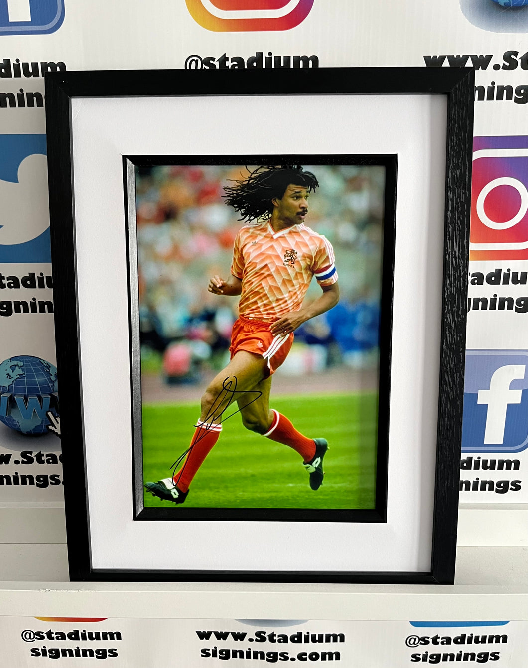 Ruud Gullit signed and framed 12x8” Netherlands photo