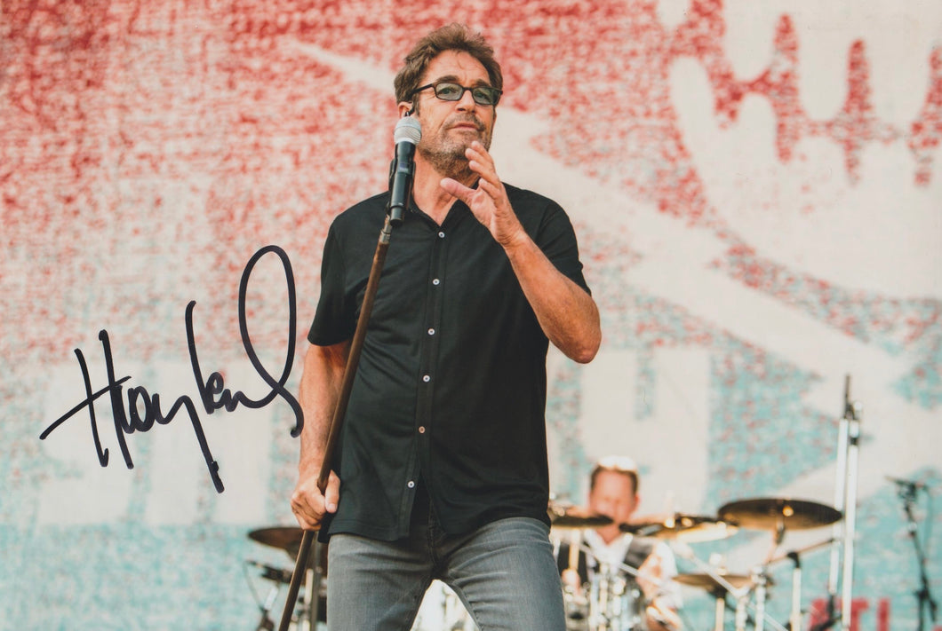 Huey Lewis signed 12x8” photo