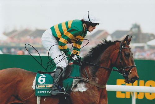 AP McCoy signed 12x8” horse racing photo