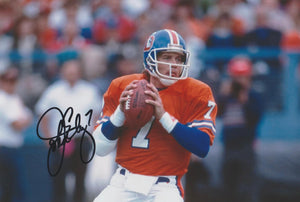 John Elway signed 12x8” Denver Broncos American Football photo